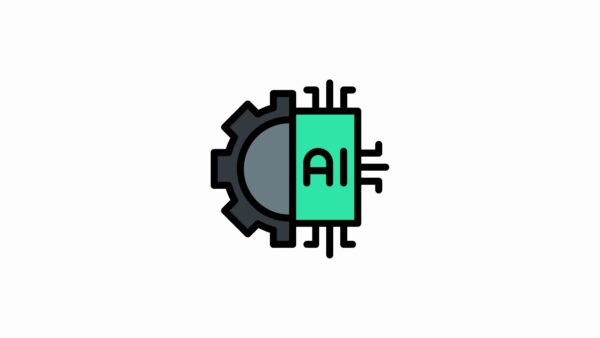 a gear and techno looking image with the letters AI